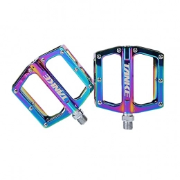 JTXQSI Mountain Bike Pedal JTXQSI Mountain Bike Pedals, Bicycle Pedals, Ultra-light Aluminum Alloy Colorful Hollow Non-slip Sealed Bearing Mountain Bike Pedals (Color : MULTI)
