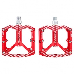 junmo shop Mountain Bike Pedal junmo shop 1 Pair Aluminum Alloy Bike Pedals Anti-Slip Mountain Bicycle Pedals with Big Platform Pedals Replacement Accessories for Cycling BMX MTB Road Bike Bicycle Red