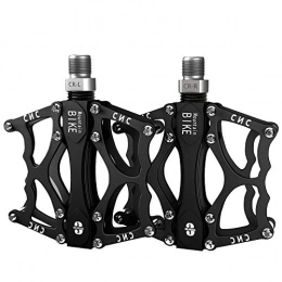 JYCDD Spares JYCDD Bike Pedals Mountain Road In-Mold CNC Machined Aluminum Alloy MTB Cycle Platform Pedal, Black