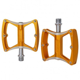 kaige Spares kaige Mountain Bike Pedals, MTB Road Bicycle Pedals Ultra Lightweight, Strong Colorful CNC Machined 9 / 16" Screw Thread Spindle Aluminium Alloy for Outdoor Riding WKY (Color : Gold)