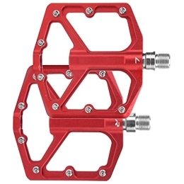 KAKAKE Spares KAKAKE Mountain Bike Pedals, Aluminum Alloy Micro‑groove Non‑Slip Pedals DU Bearing System for Mountain Bikes / Road Bikes(Red)