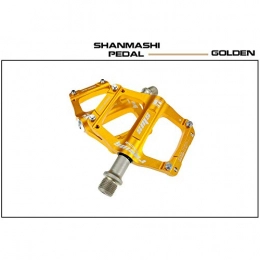 KANGJIABAOBAO Mountain Bike Pedal KANGJIABAOBAO Bicycle Pedal Outdoor Fashion Mountain Bike Pedals 1 Pair Aluminum Alloy Antiskid Durable Bike Pedals Surface For Road BMX MTB Bike 5 Colors (SMS-013M) Bike Pedals, (Color : Yellow)