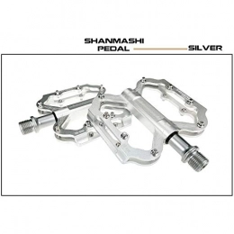 KANGJIABAOBAO Mountain Bike Pedal KANGJIABAOBAO Bicycle Pedal Outdoor Fashion Mountain Bike Pedals 1 Pair Aluminum Alloy Antiskid Durable Bike Pedals Surface For Road BMX MTB Bike 6 Colors (SMS-331) Bike Pedals, (Color : Silver)