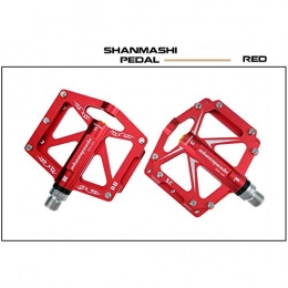 KANGJIABAOBAO Spares KANGJIABAOBAO Bicycle Pedal Outdoor Fashion Mountain Bike Pedals 1 Pair Aluminum Alloy Antiskid Durable Bike Pedals Surface For Road BMX MTB Bike 6 Colors (SMS-338) Bike Pedals, (Color : Red)