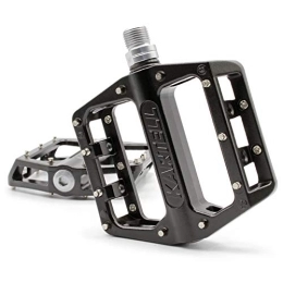 Kartell Spares Kartell Platform Mountain Bike Pedals Made of Aluminium, 9 / 16 Inch Hardened Cro-Mo Axle, Industrial Bearing, Bicycle Pedals for E-Bike MTB, BMX, Dirt and Much More, Black
