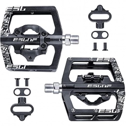 Kaxofang Mountain Bike Pedal Kaxofang Mountain Bike Pedals, Road Bike Pedals with Clip, Aluminum Alloy Pedals with SPD Cleats (9 / 16Inch Spindle)