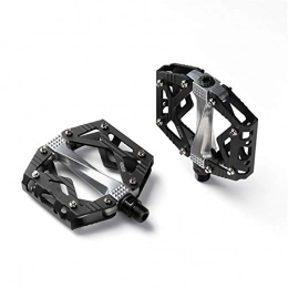 SHIHAOLAN Mountain Bike Pedal KB031 Ultralight Bicycle Pedals Flat Alloy Pedals Mountain Bike Pedals 9 / 16"Sealed Bearings Pedals Non-Slip Flat Pedals (Color : A013 Black)