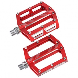 Keenso Spares Keenso Bike Pedal, Mountain Bike Aluminum Alloy Bearings Pedal Road Cycling Flat Pedal Bike Bicycle Adapter Parts(Red)