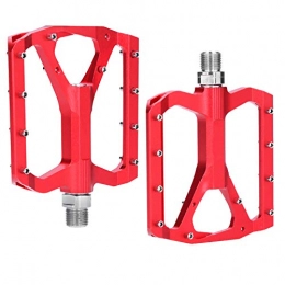 Keenso Mountain Bike Pedal Keenso Bike Pedals Set, 1 Pair Aluminum Alloy Mountain Bike Pedals Non-slip Bicycle Foot Rest Pedal Cycling Accessory(Red)