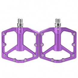 Keenso Mountain Bike Pedal Keenso Flat Bicycle Pedals, 1 Pair Aluminium Alloy Mountain Bike Pedals Non‑slip Road Bike Bicycle Platform Flat Pedals Cycling Accessories(purple)