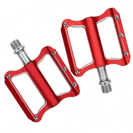 Keenso Mountain Bike Pedal Keenso Mountain Bike Pedals, 1 Pair Aluminum Alloy Mtb Pedals Lightweight Self‑lubricating Bearing Road Bike Pedals(Red)