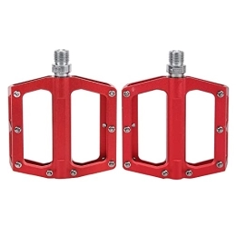 Keenso Mountain Bike Pedal Keenso Mountain Bike Pedals, 1 Pair MTB Bike Pedals Road Bike Sealed Bearing Pedals Cycling Platform Flat Pedals with 8 Anti‑skid Nails for Mountain Bike, Folding Bike, Road Bike(red)