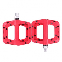 KELITE Mountain Bike Pedal KELITE Bicycle Pedals, Mountain Bike Pedals Bearing Nylon Fiber Tread Non-slip Durable Bicycle Accessories and Equipment-1 Pair (Color : Red)