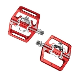 KLYSO Mountain Bike Pedal KLYSO Pedal For Bike Clips Automatic Pedal Platform Mountain Bike Hybrid Pedal Dual Function (Color : Red)
