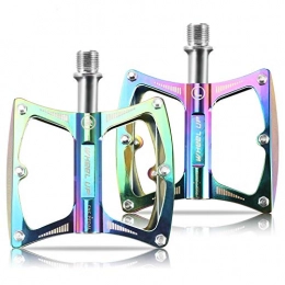 KNMY Spares KNMY Mountain Bike Pedals, MTB Road Bicycle Pedals Ultra Lightweight, Strong Colorful CNC Machined 9 / 16" Screw Thread Spindle Aluminium Alloy for Outdoor Riding