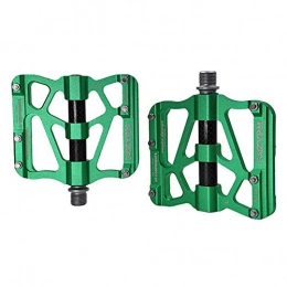 KP&CC Mountain Bike Pedal KP&CC Bicycle Cycling Bike Pedals 3 Bearing Pedals Aluminum Alloy Design, and Wide Tread Fits Most Bicycles, Green