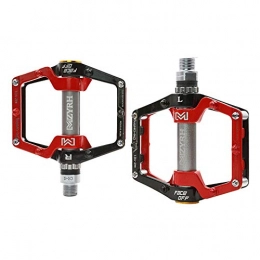 KP&CC Mountain Bike Pedal KP&CC Bicycle Cycling Bike Pedals Aluminum Alloy Molybdenum Steel Shaft Removable Non-slip Nail Fits Most Bike for Men and Women, Blackred