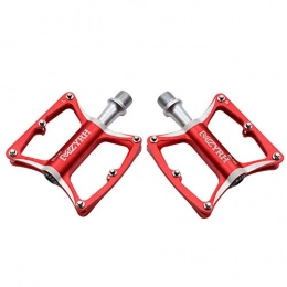 KP&CC Mountain Bike Pedal KP&CC Bicycle Cycling Bike Pedals Aluminum Flat Foot Pedal High Strength Bearing Ultralight Durable Fits Most Bicycles, Red