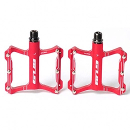 KP&CC Mountain Bike Pedal KP&CC Bicycle Cycling Bike Pedals New Aluminum Antiskid Durable Flat Pedals High Strength, Strong Seal, Lubricated Bearings, Red