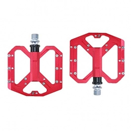 KUAI Mountain Bike Pedal KUAI Bicycle Pedal, 3 Bearing Pedals, Anti-Skid And Durable Ultra-Light Mountain Bike Pedal, Suitable for BMX Bicycle Riding Road Bicycle Hybrid Foot Pedal, red