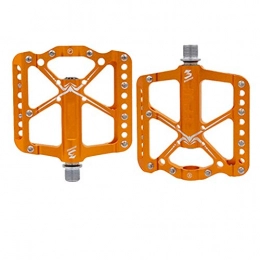 KuaiKeSport Spares KuaiKeSport Road Bike Pedals, Cycle Pedals Bicycle Pedals Ultralight Aluminum Cycling Sealed 3 Bearing Pedals MTB, Non-Slip Mountain Bike Pedals Professional Bike Accessories, Orange