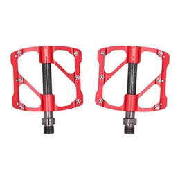 KUIDAMOS Mountain Bike Pedal KUIDAMOS 2pcs ‑molybdenum Steel Shaft Bicycle Pedal, Road Bicycle 3 Bearings Pedals Smoothly and Labor‑saving Long Service Life for Labor‑savingRiding(red)