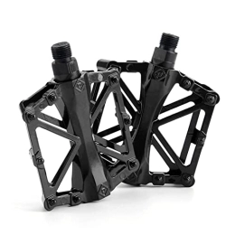 Kunpengzhao Spares Kunpengzhao 1pair New Ultralight Double Ball Aluminum Alloy Sealed Widen Mountain Bike Accessories Anti-Slip Bicycle Pedals Bicycle Parts. for bike (Color : Black)