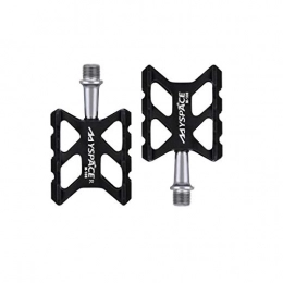 Kuqiqi Mountain Bike Pedal Kuqiqi Bike Pedals - Aluminum CNC Bearing Mountain Bike Pedals - Lightweight Bicycle Platform Pedals - Universal 9 / 16" Pedals The latest style, and durable (Color : Black)
