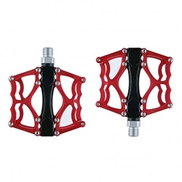 KXDLR Mountain Bike Pedal KXDLR Advanced 4 Bearings Mountain Bike Pedals Platform Lightweight Bicycle Flat Alloy Pedals 9 / 16" Non-Slip Pedals, Red