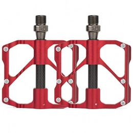 KXDLR Mountain Bike Pedal KXDLR Bike Pedals Mountain Road Bike Pedals Machined Carbon Fiber Bearing Pedal MTB Cycling Cycle Platform Pedal 9 / 16 '', Red, Mountain Pedal