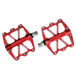 KXDLR Spares KXDLR Mountain Bike Pedals, Ultra Strong Colorful CNC Machined 9 / 16" Cycling Sealed 4 Bearing Pedals for Road BMX MTB Fixie Bikes, Red