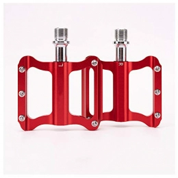 KXDLR Mountain Bike Pedal KXDLR Road Bike Pedals Aluminium Alloy Flat Platform for Road Bicycles Fixed Gear BMX, 9 / 16", Red