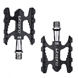 LAANCOO 1PC Foldable Mountain Bike Pedal Platform Flat Bicycle Pedal Cycling Lightweight Aluminum Alloy Pedal (Black)