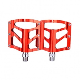 LAANCOO Spares LAANCOO Bike Pedals Mountain Bike Road Bike Metal Raceface Chester Pedals Wide Flat Plate Anti-slip 1Pair Red