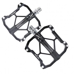 LAIABOR Mountain Bike Pedal LAIABOR Mountain Bike Pedals CNC Aluminum High-Strength MTB Pedals Aluminum Alloy Bearing Wide MTB for Outdoor Riding, Black