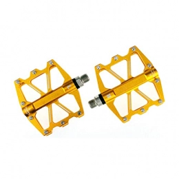 LAIABOR Spares LAIABOR Mountain Bike Pedals CNC Aluminum High-Strength MTB Pedals with 4 Sealed Bearing 9 / 16" Screw Thread for Road BMX MTB, Gold
