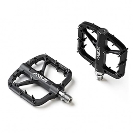 LANCYG Mountain Bike Pedal LANCYG Bike pedals Mountain Bike Pedals Platform Bicycle Flat Alloy Pedals 9 / 16" Sealed Bearings Pedals Non-Slip Alloy Flat Pedals Pedals (Color : Black)