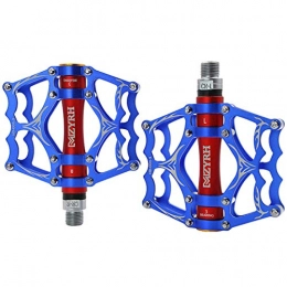 LAUTO Mountain Bike Pedal LAUTO Bike Pedals, Metal Bicycle Pedals, 3Pcs Sealed Bearings, CNC Machined, Aluminum Alloy Mountain Bike Pedals, for BMX MTB Road Bicycle 9 / 16, blue red