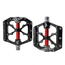 LAUTO Spares LAUTO Mountain Bike Pedals, Road Bike Pedals, Aluminum Alloy Spindle with Sealed Bearing Anti-Skid And Stable Mountain Bike Flat Pedals, Black, X12S