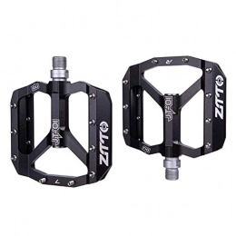 LCBYOG Mountain Bike Pedal LCBYOG MTB Bearing Aluminum Alloy Flat Pedal Bicycle Good Grip Lightweight 9 / 16 Pedals Big For Gravel Bike Downhill Bike Pedals (Color : JT01 Black)