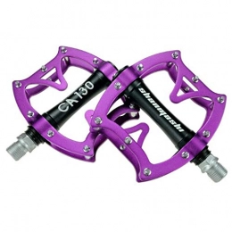 LDDLDG Spares LDDLDG Mountain Bike Pedals Non-Slip Bike Pedals Platform Bicycle 3 Bearing Flat Alloy Pedals 9 / 16 (Color : Purple)