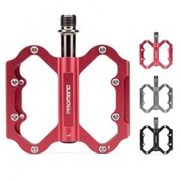 LDDLDG Mountain Bike Pedal LDDLDG Mountain Bike Pedals, Ultra Strong Lightweight Non-slip Cr-Mo CNC Machined 9 / 16" Cycling Sealed 3 Bearing Pedals (Color : Red)