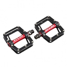 LECHI Mountain Bike Pedal LECHI Mountain Bike Pedals, GC010 Bike Bearing Mountain Bike Pedal Foldable Bicycle Pedal, Black&Red