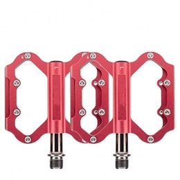 Leslaur Spares Leslaur Mountain Bike Bicycle Pedal Aluminum Alloy Bearing Bearing Pedal Bicycle Bicycle Accessories Pedals Ultralight Durable (Color : Red)