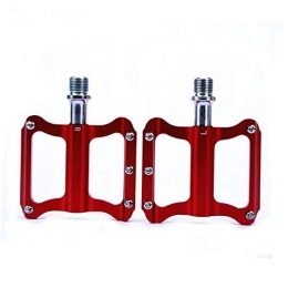 Lesrly-Cycle Mountain Bike Pedal Lesrly-Cycle Bicycle Pedals, Aluminum Alloy Platform Pedals, Mountain Bike Pedals, Non-Slip Sealed Bearings, Suitable for Most Mountain / Road Bicycles, Red, Road Bike R41