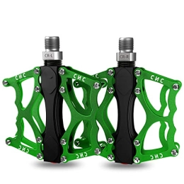 Lesrly-Cycle Spares Lesrly-Cycle Bicycle Pedals, Road Bike Hybrid Pedals, Non-Slip Pedals, Lightweight Sealed Bearings CNC Machining, Suitable for Most 9 / 16 Spindle Bikes, Green, 2 Bearing