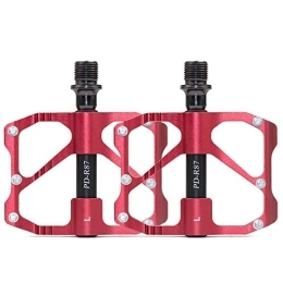 Lesrly-Cycle Mountain Bike Pedal Lesrly-Cycle Lightweight Mountain Bike Pedals, Aluminum Alloy Bicycle Flat Platform Pedal, Bearing Composite 9 / 16 Universal, for Road / BMX / MTB Bike, Red, Mountain M86