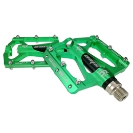 LIANYG Mountain Bike Pedal LIANYG Bicycle Pedals Aluminium Alloy MTB Bike Pedals Ultralight 3 Sealed Bearing Road Mountain Flat Bicycle Pedals Cycling Wide Platform Footrest 155 (Color : Green)