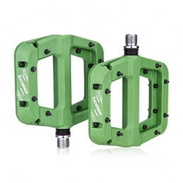 LIANYG Spares LIANYG Bicycle Pedals Nylon Fiber Bicycle Pedal Ultralight Wide Bearing Pedal Flat Platform Pedals 9 / 16 Inch Bearing Pedals Mountain Bike Pedal 155 (Color : Green)