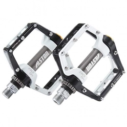 LIANYG Mountain Bike Pedal LIANYG Bicycle Pedals Road Bicycle MTB Aluminum Strong Pedal, Super Powerful CR-MO 9 / 16" Spindle, Three Pcs Ultra Sealed Bearings FACE Off Pedals 155 (Color : Black)